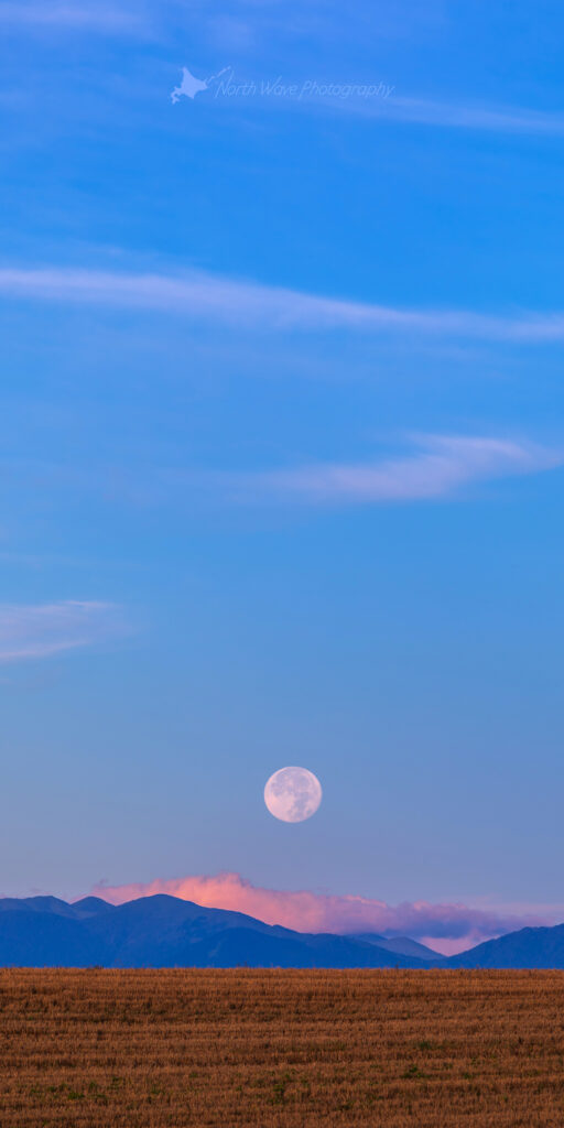 The-field-after-harvest-and-moonset-for-aquos-wallpaper
